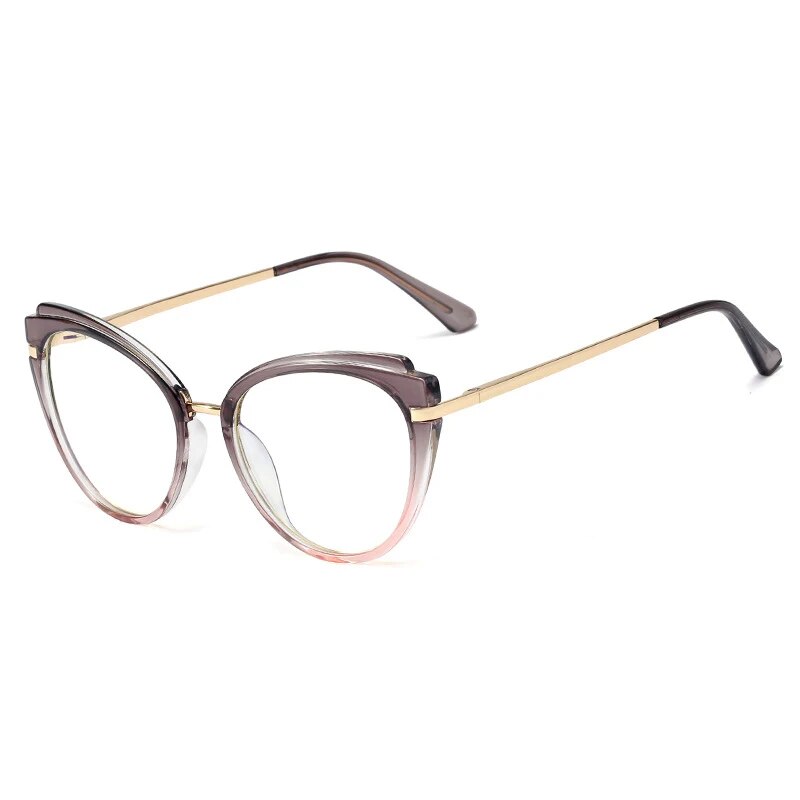 SHAUNA Retro Anti Blue Light Cat Eye Women Optical Eyeglasses Frame Fashion Spring Hinge TR90 Men Glasses Frame Computer Glasses