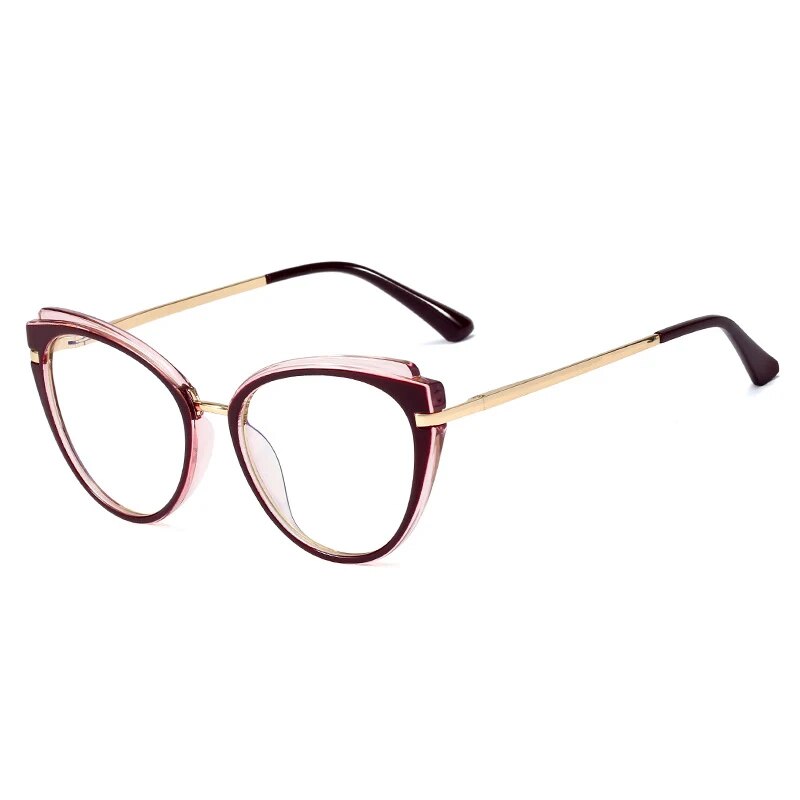 SHAUNA Retro Anti Blue Light Cat Eye Women Optical Eyeglasses Frame Fashion Spring Hinge TR90 Men Glasses Frame Computer Glasses