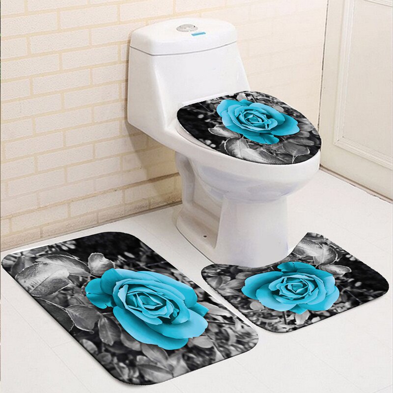 Waterproof Bathroom Shower Curtain Set with 12 Hooks