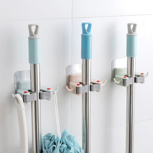 Nail-free multi-function traceless mop holder