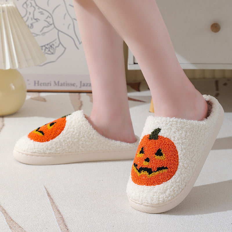 Halloween Pumpkin Cartoon Slippers Warm Winter Slippers