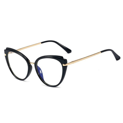 SHAUNA Retro Anti Blue Light Cat Eye Women Optical Eyeglasses Frame Fashion Spring Hinge TR90 Men Glasses Frame Computer Glasses