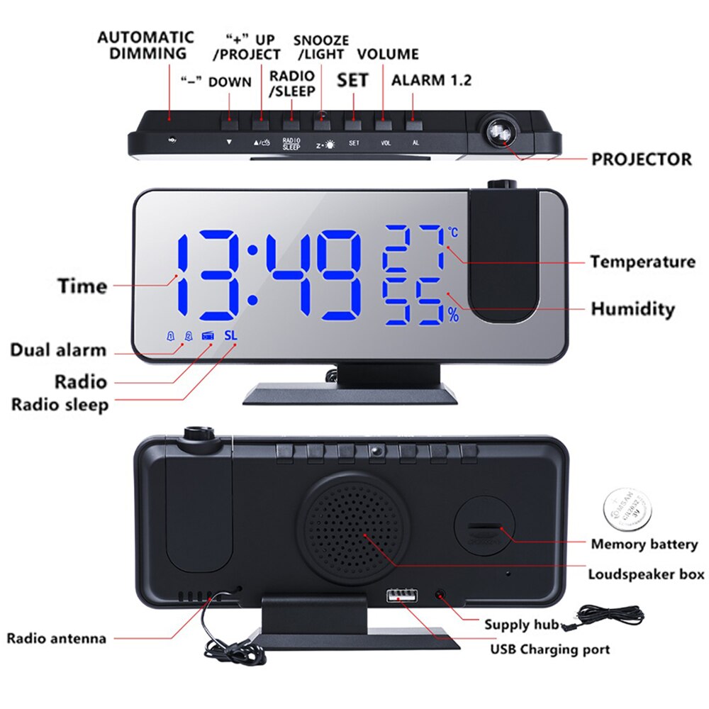 Projectable Clock Projector Alarm Clock