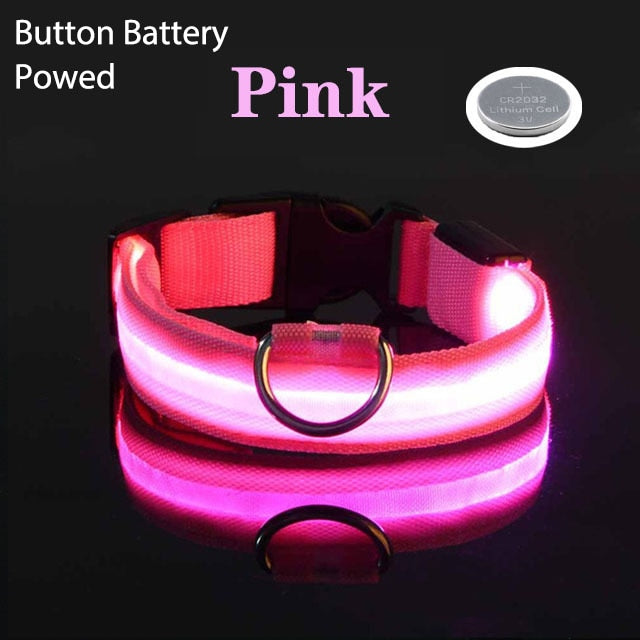 Dog Safety Night Light Flashing Necklace