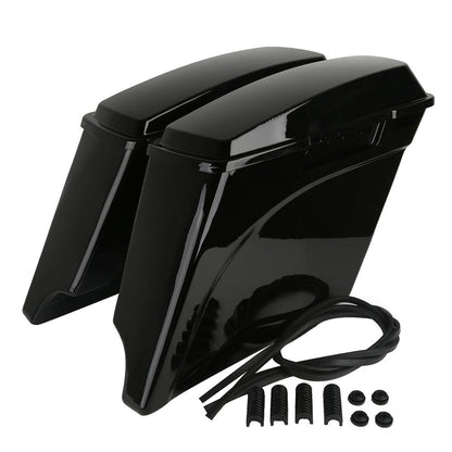 Motorcycle 5" Stretched Extended Saddlebags For Harley Touring Road King Street Glide Road Glide 1993-2013